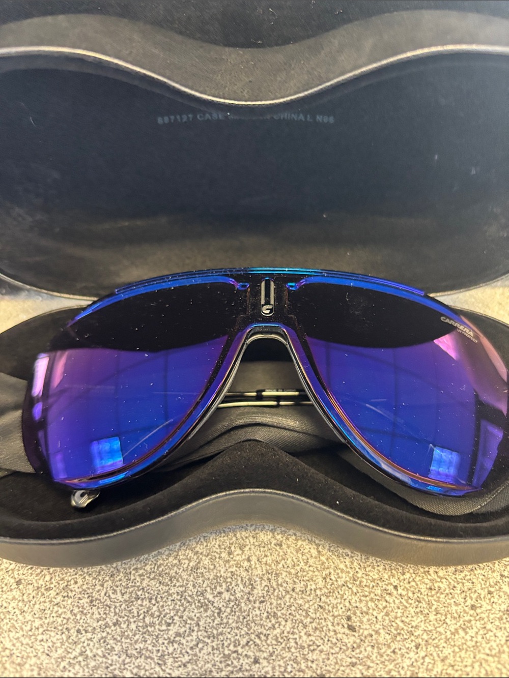 Carrera Purple-Blue Mirrored Shield Sunglasses - Picture 7 of 7